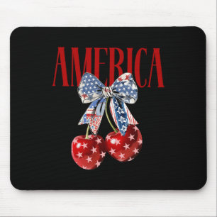 Coquette Bow America Cherry US Flag 4. Juli Pa Mousepad