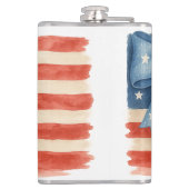 Coquette Bow American Flag Wasserfarbe 4. Juli Flachmann (Rückseite)