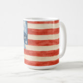 Coquette Bow American Flag Wasserfarbe 4. Juli Kaffeetasse (VorderseiteRechts)
