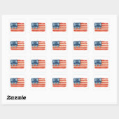 Coquette Bow American Flag Wasserfarbe 4. Juli Quadratischer Aufkleber (Blatt)