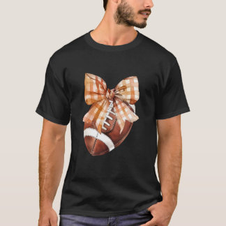 Coquette Bow American Football Herbst Erntedank T-Shirt