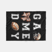 Coquette Bow American Footll Game Day Erntedank Fleecedecke (Vorderseite (Horizontal))