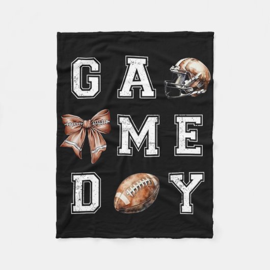 Coquette Bow American Footll Game Day Erntedank Fleecedecke (Vorderseite)