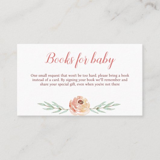 Coquette Bow and Florals Books for Baby Card Visitenkarte (Vorderseite)