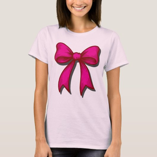 Coquette Bow Anpassbare Vorlage T-Shirt (Vorderseite)