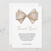 Coquette Bow Baby Dusche Danke Karte (Vorne/Hinten)