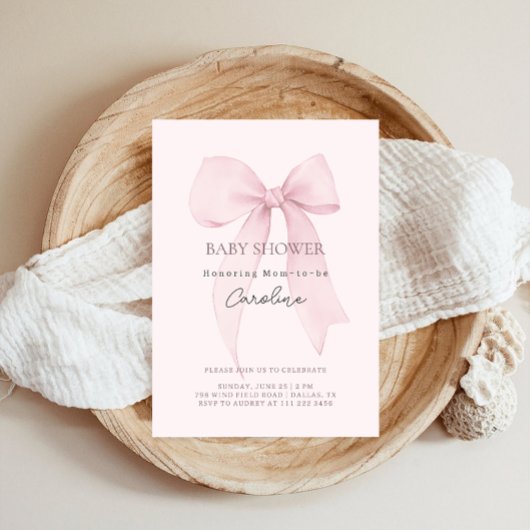 Coquette Bow Baby Dusche Einladung
