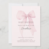 Coquette Bow Baby Dusche Einladung (Vorderseite)