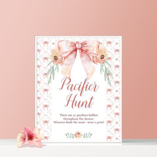 Coquette Bow Baby Dusche Sag kein Baby Poster