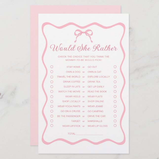 Coquette Bow Baby Dusche würde sie eher Spiel (Vorne/Hinten)