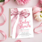 Coquette Bow Babydusche Einladung - elegant rosa
