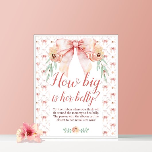 Coquette Bow Babydusche Wie groß ist Bauch Poster