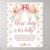 Coquette Bow Babydusche Wie groß ist Bauch Poster (Vorne)
