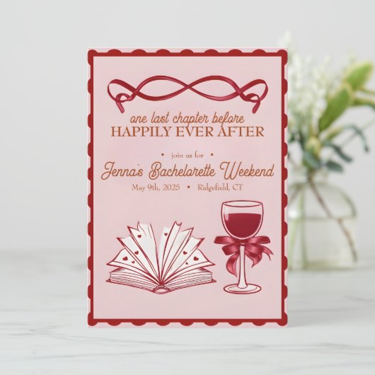 Coquette Bow Bachelorette Einladung | 12x18 (Stehend Vorderseite)