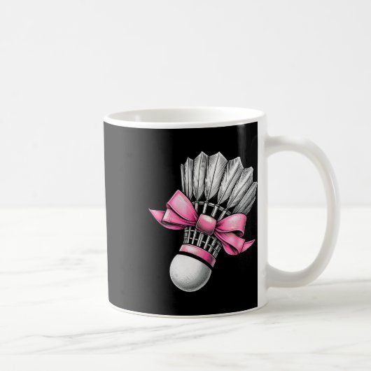 Coquette Bow Badminton Shuttle Pink Ribbon Mama Gi Kaffeetasse (Rechts)