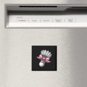 Coquette Bow Badminton Shuttle Pink Ribbon Mama Gi Magnet (In Situ (Geschirrspüler))