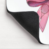 Coquette Bow Badminton Shuttle Racket Pink Ribbon Mousepad (Ecke)