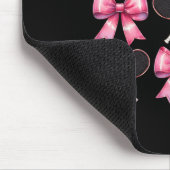Coquette Bow Badminton Shuttle Racket Pink Ribbon Mousepad (Ecke)