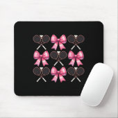 Coquette Bow Badminton Shuttle Racket Pink Ribbon Mousepad (Mit Mouse)