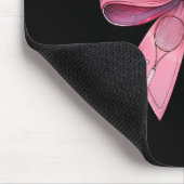 Coquette Bow Badminton Shuttle Racket Pink Ribbon Mousepad (Ecke)