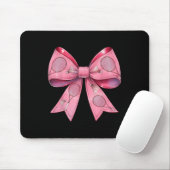 Coquette Bow Badminton Shuttle Racket Pink Ribbon Mousepad (Mit Mouse)