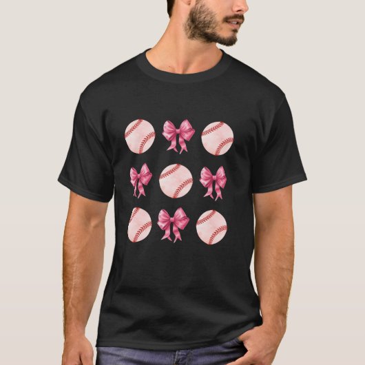Coquette Bow Baseball für Mädchen Kinder Mama Mama T-Shirt (Vorderseite)