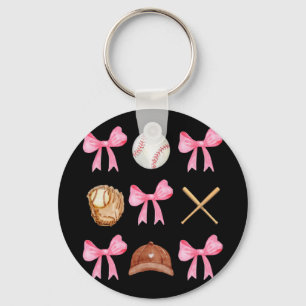 Coquette Bow Baseball Mama Baseball Mama Mütter Da Schlüsselanhänger
