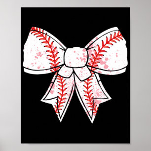 Coquette Bow Baseball Mama Mütter Tag Frauen Kinde Poster