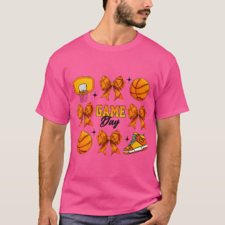 Coquette Bow Basketball Spieltag T-Shirt