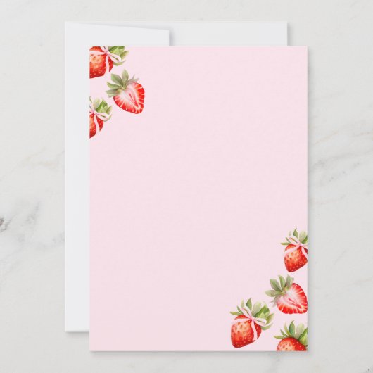 Coquette Bow Berry First Strawberry Einladung (Rückseite)