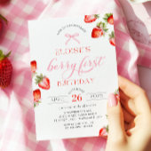 Coquette Bow Berry First Strawberry Einladung