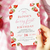 Coquette Bow Berry First Strawberry Einladung