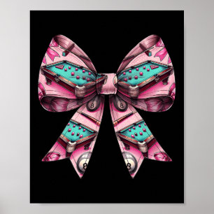 Coquette Bow Billiards Billardtisch Muster Girl Poster