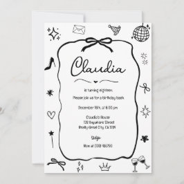 Coquette Bow Birthday Einladung Whimsical Party
