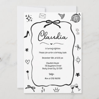 Coquette Bow Birthday Einladung Whimsical Party