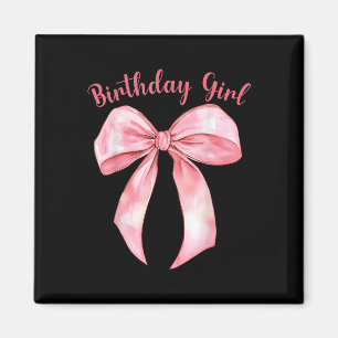 Coquette Bow Birthday Girls Aesthetic Girly Birthd Magnet