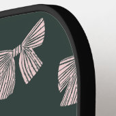 Coquette Bow Black & Pink Stilvoll Pickleball Schläger (Linke Seite)