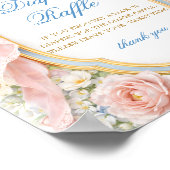 Coquette Bow Bloom Baby Shower Diaper Raffle Poster (Ecke)