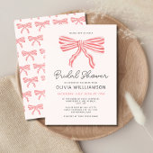 Coquette Bow Blush Brautparty Einladung