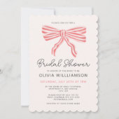 Coquette Bow Blush Brautparty Einladung (Vorderseite)