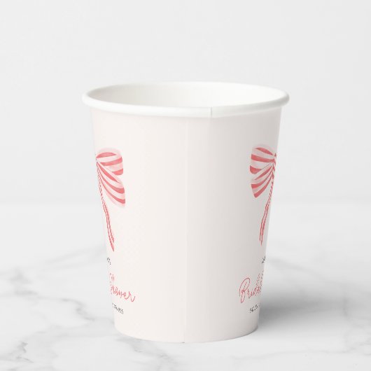 Coquette Bow Blush Brautparty Pappbecher (Rechts)