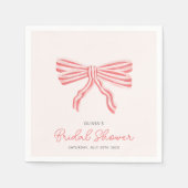 Coquette Bow Blush Brautparty Serviette (Vorderseite)