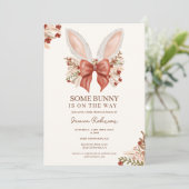Coquette Bow Boho Bunny Oars Ostersonnendusche Einladung (Stehend Vorderseite)