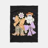 Coquette Bow Boo Ghost Boots Western Cowboy Cowgir Fleecedecke (Vorderseite)