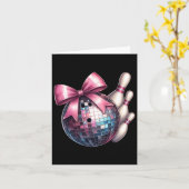 Coquette Bow Bowling Ll Buttone Checkered Disco Bo Karte (Gelbe Blume)