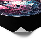 Coquette Bow Bowling Ll Buttone Checkered Disco Bo Poster (Ecke)