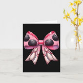 Coquette Bow Bowling Ll Buttone Muster Bowler Pink Karte (Gelbe Blume)