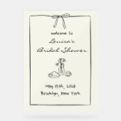 Coquette Bow Brautparty Brunch Begrüßungszeichen Acrylschild (Vorderseite)