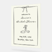 Coquette Bow Brautparty Brunch Begrüßungszeichen Acrylschild (Winkel)