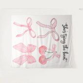 Coquette Bow Brautparty Foto Hintergrund Wandteppich (Vorderseite (Horizontal))